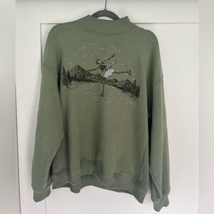 Women’s Olive Short Turtleneck Sweater